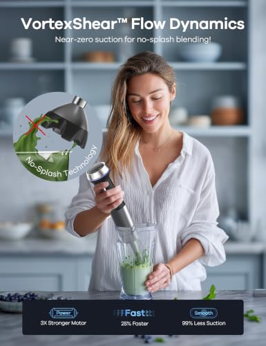 Ganiza 1000W Handheld Immersion Blender with 8-in-1 Attachments, 16 Speeds