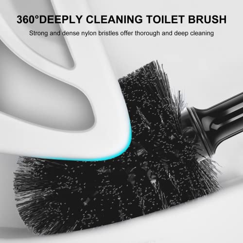 SetSail 3 Pack Toilet Brush and Plunger Set with Hidden Storage - Black