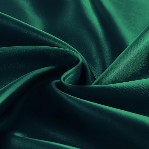 KKJIAF 1 Pack 60 Inch Round Satin Tablecloth Hunter Green - Elegant Home Dining