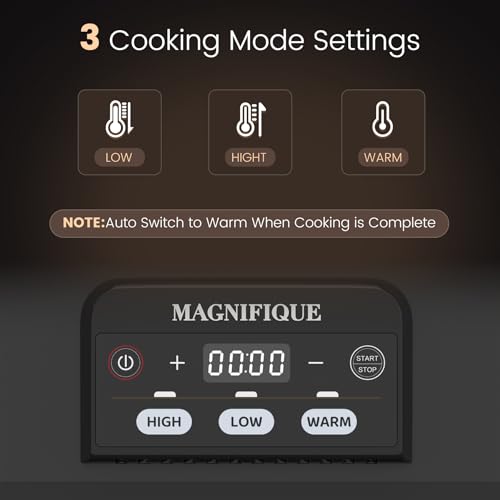 INDY VAC 4 Qt Programmable Slow Cooker with Ceramic Baking Dish - Black