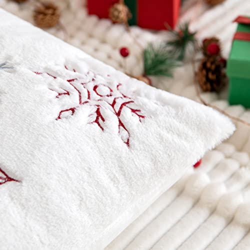 MIULEE Christmas Throw Pillow Covers Pack of 2 18x18 Inch Red Holiday Decor