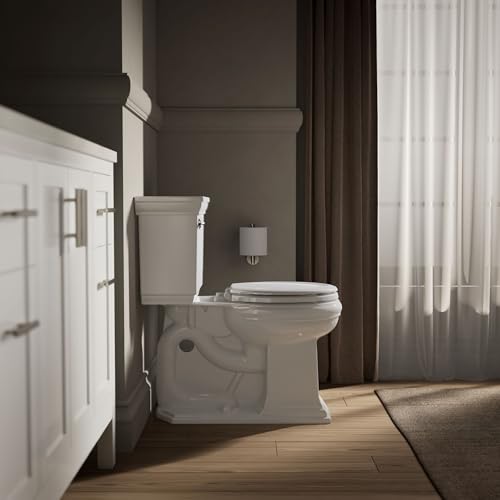 Kohler Stonewood White Round Quiet-Close Toilet Seat with Double-Hinge