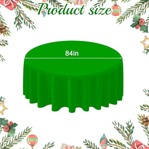 Christmas Plastic Tablecloths Set 12pcs 84 Inch Waterproof Disposable Round Coverings