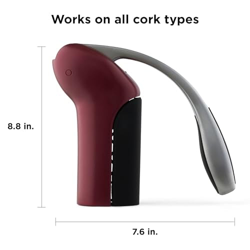 Rabbit Merlot Vertical Corkscrew Wine Opener with One-Pull Lever, Foil Cutter, 7.7 x 8.8 in