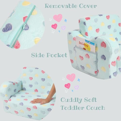 MOMCAYWEX Kids Sofa Chair, Extra Wide 2-in-1 Foldable