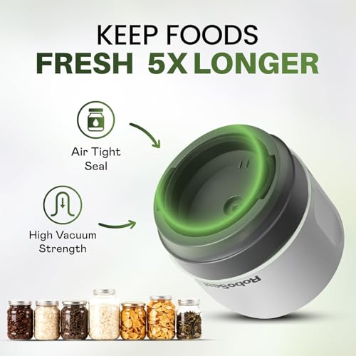 Rechargeable Mason Jar Vacuum Sealer Kit with 10 Lids - Cordless Food Preserver