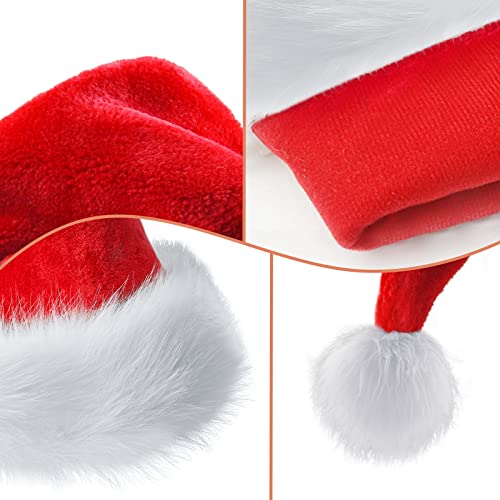 Christmas Hats, Santa Hat for Kids/Baby Unisex Warm Comfort Red Velvet Holiday Xmas Hat for New Year Festive Party Decoration
