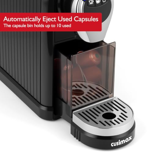 CUSIMAX Black Single Serve Coffee Machine for Nespresso Capsules