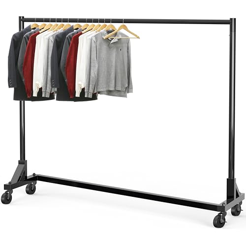 Black Industrial Garment Rack 63" W Heavy-Duty Steel Clothing Organizer