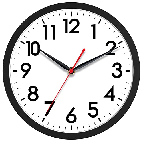 AKCISOT 18 Inch Wall Clock Black Silent Battery Operated Analog Clock - Variation: A Black / 18 Inch
