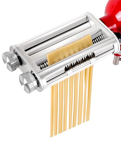 KitchenAid Pasta Maker Attachment 3-in-1 Metal Roller & Cutter for Fresh Homemade Pasta