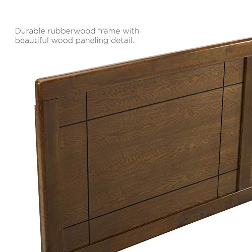 Twin Wood Headboard - Walnut Finish, Retro Modern Style, Compatible with Billie & Margo Bed Frames