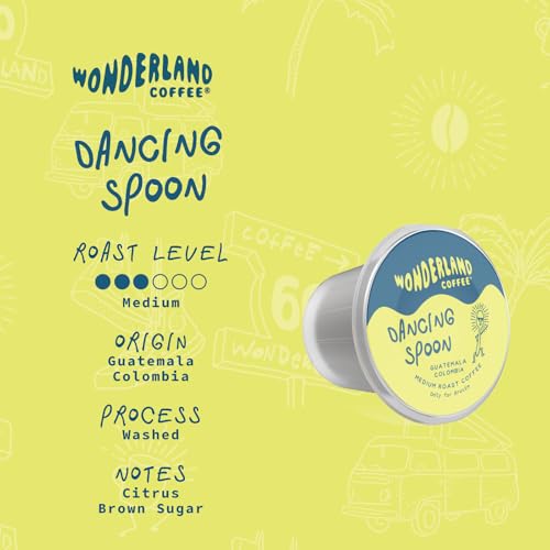 Dancing Spoon Coffee Pods for Bruvi | 60 Medium Roast Arabica Capsules | Compatible with Bruvi Brewer