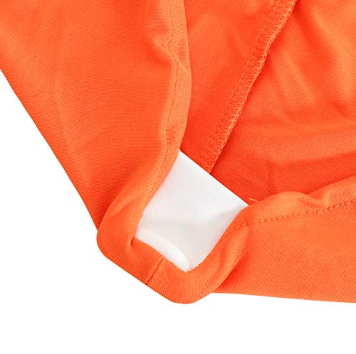 Obstal 8ft Stretch Spandex Table Cover for Standard Folding Tables - Universal Rectangular Fitted Tablecloth Protector for Party （Orange, 96 Length x 30 Width x 30 Height Inches）