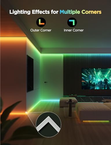Govee RGBIC LED Strip Lights 16.4ft with Covers, Smart App WiFi Control
