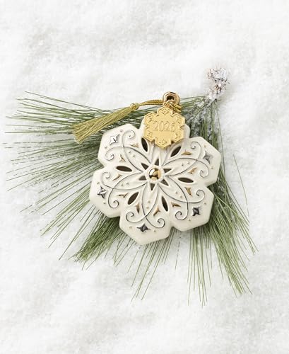 Lenox 2026 Snowflake Annual Ornament - Hand-Painted Porcelain Holiday Keepsake
