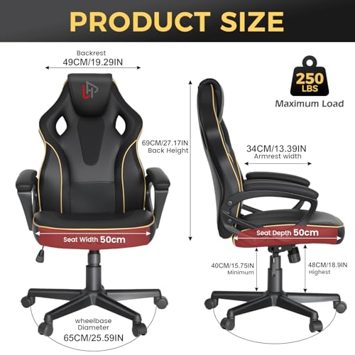 Gaming Chair Ergonomic PC Racing Chair with Link Armrest - Black