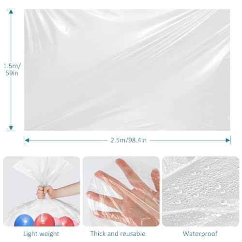 2 Pack Extra Large Balloon Bags for Transport ? 98.4 x 59 Inches Durable Balloon Bag, Waterproof & Tear-Resistant, Giant Clear Plastic Bag for Party, Birthday,Wedding, Event Supplies
