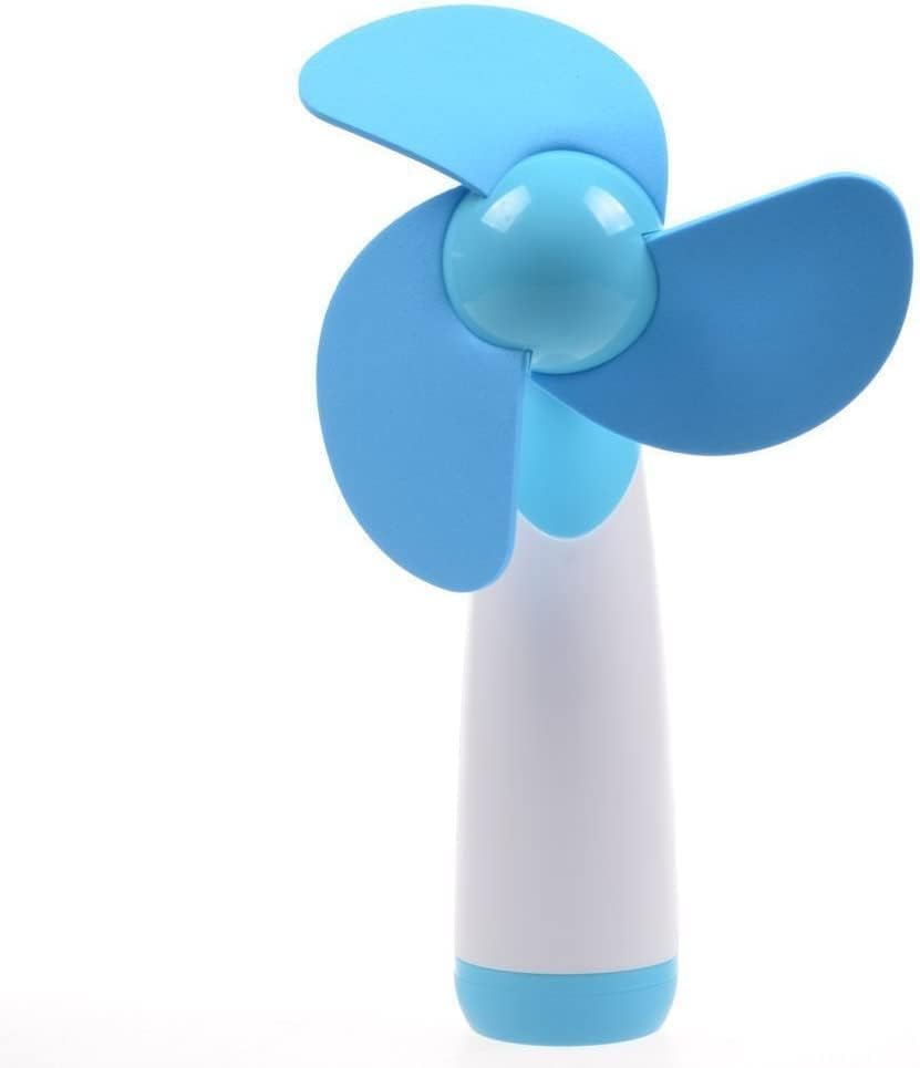 Skiennix Mini Handheld Fan - Portable Battery-Powered Fan with Soft Foam Blades | Blue