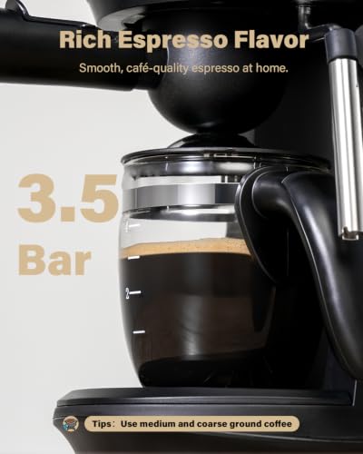 3.5 Bar Espresso Machine with Milk Frother for Cappuccino & Latte