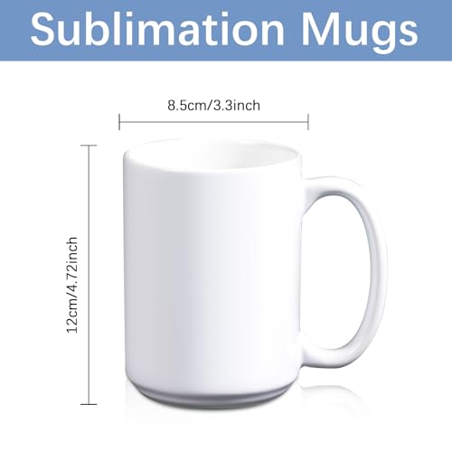 15 Pack 15oz Sublimation Mugs with Boxes - White Coffee Cups for Custom Printing