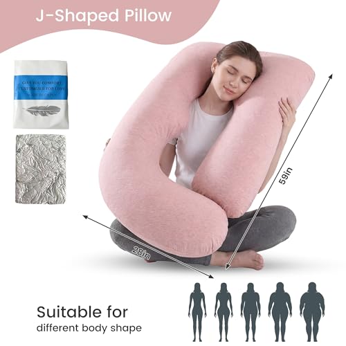 Pregnancy Pillow for Sleeping - 59 Inch Maternity Support Body Pillow with Removable Washable Cover - Pink Variation of THIS listing