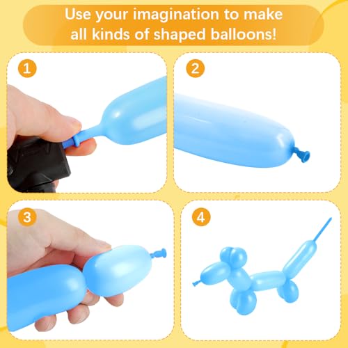 260 110PCS Light Blue Long Balloons for Tying Balloon Arch Animal Balloons Christmas Gifts Shiny Thick Latex Twisting Balloon for Modeling Magic Birthday Decorations Party Supply Baby Shower Wedding