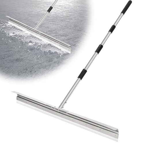CAROD Silver 33.4-Inch Heavy Duty Floor Squeegee with Stainless Handle & Silicone Blade
