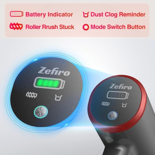 Zefiro Cordless Vacuum Cleaner 580W/55Kpa Pet Hair & Dust, Red Black