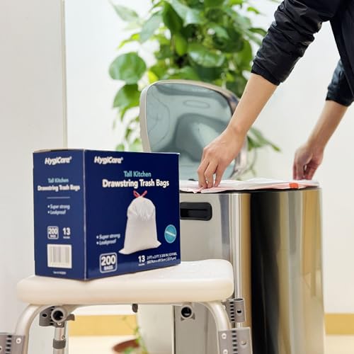 13 Gallon Tall Kitchen Trash Bags - Unscented, Leakproof, 200 Count