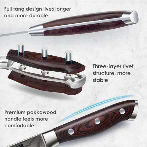 SANMEIHO Japanese Steel Knife Set with Block - 16 pcs Ultra Sharp Kitchen Knives