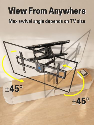 42-84 Inch TV Wall Mount Full Motion Mounting Bracket - Universal Fit