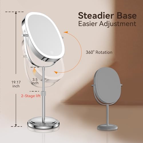 DeLanges Lighted Makeup Mirror with 7x Magnification & Adjustable Height