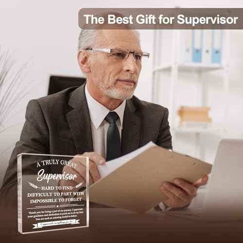Supervisor Gifts, Supervisor Appreciation Gifts, Thank You Gifts for Supervisors on Boss Day, Birthday and Christmas Gift, Decoration Square Acrylic Sign Gift¡¦