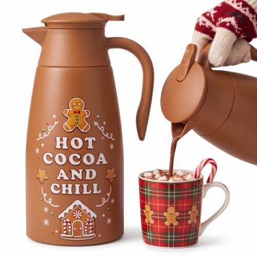 Vintage Christmas Gingerbread Hot Chocolate Dispenser 68 oz - Holiday Beverage Warmer