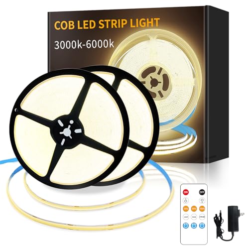 Warm White COB LED Strip Lights 100ft Dimmable Rope Lights with Remote & App Control