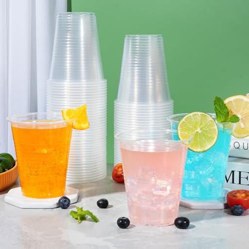 SIUQ 12 oz Clear Plastic Cups (1000 Pack) Bulk Disposable Cups