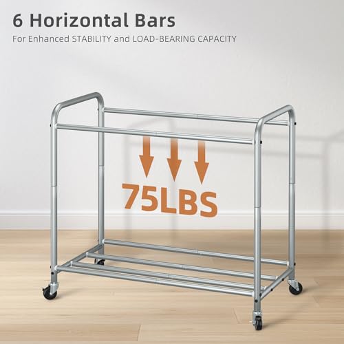 Laundry Sorter with 3 Removable Bags - Gray, 135L Capacity, Wheels