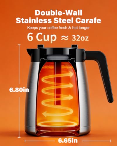 Single Serve & Carafe Coffee Maker with Thermal Carafe, Programmable & Dual Brew