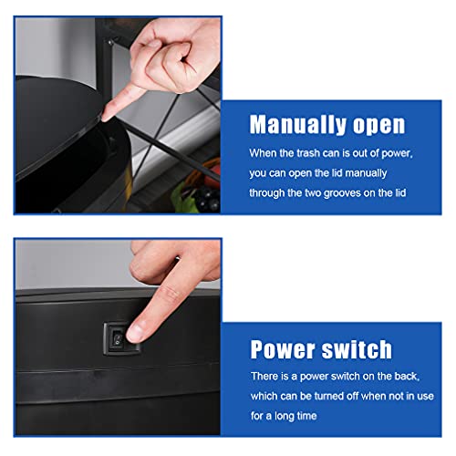 Automatic 13 Gallon Stainless Steel Trash Can with Lid - Touchless Sensor