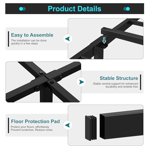 Maenizi 20 Inch Queen Bed Frame No Box Spring Needed Heavy Duty Metal Platform Bed