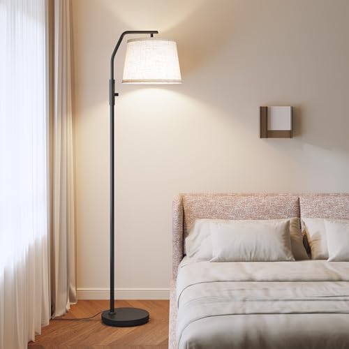 SUNMORY Black Dimmable Floor Lamp for Living Room with Adjustable Head