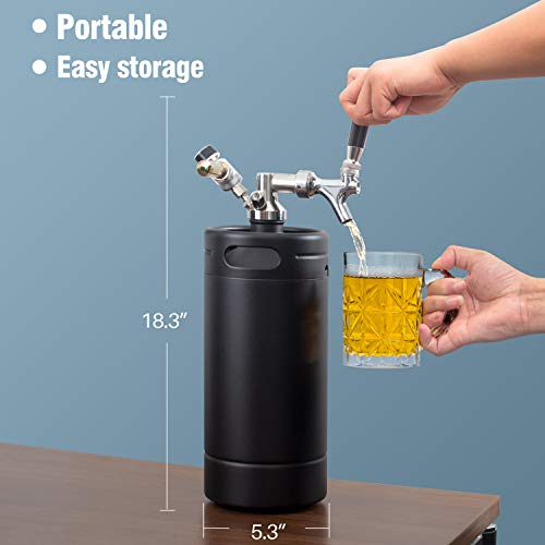 128oz Mini Keg Tap System with Stainless Steel Growler and Regulator
