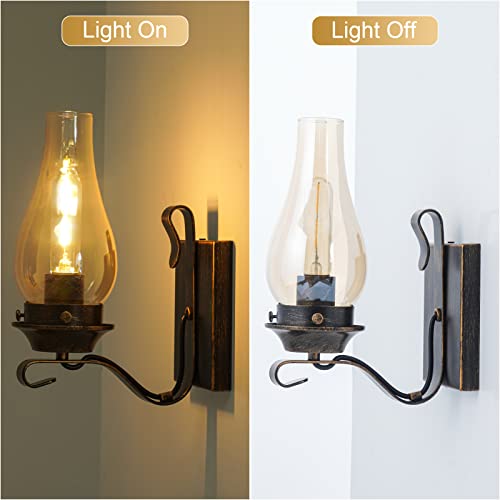 Yisuro Wall Sconces Sets of 2, Oil Rubbed Bronze Hardwired Sconce