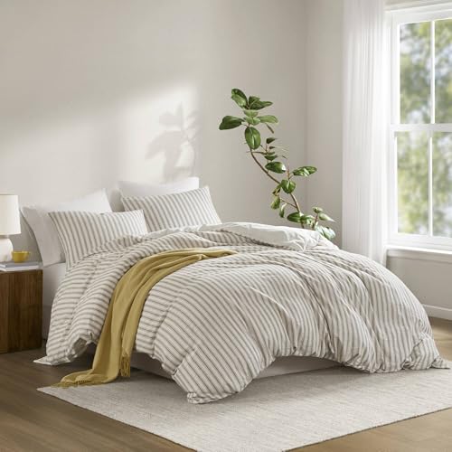 Madison Park Linen Cotton Rayon Duvet Cover Set - King, Tan