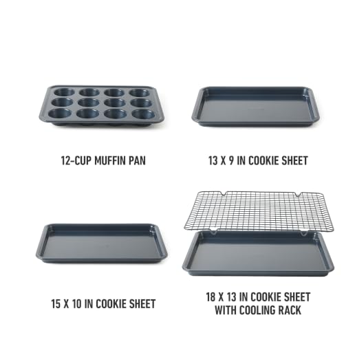 Calphalon Legacy Navy Blue Nonstick Bakeware Set - 10 Pieces, Oven Safe Carbon Steel