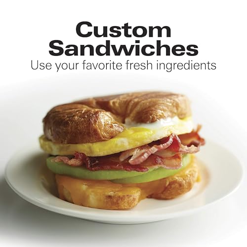 Black Single Breakfast Sandwich Maker with Egg Cooker Ring - Quick & Easy