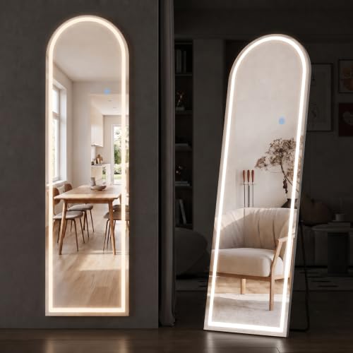 SageNest Arched LED Full Length Mirror 60x16 with Lights, Modern Floor Mirror