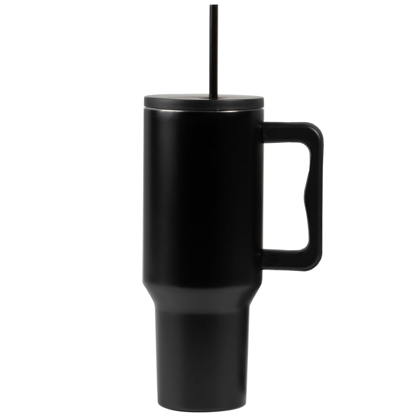 KBOTTLE Modern 40 oz Trek Tumbler with Handle and Straw Lid | Cup Holder Friendly Insulated Stainless Steel Travel Mug (Black)