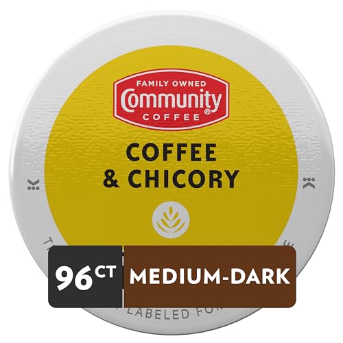 Community Coffee & Chicory Coffee Pods - 24 Count Pack of 4, Medium-Dark Roast, Compatible with Keurig 2.0